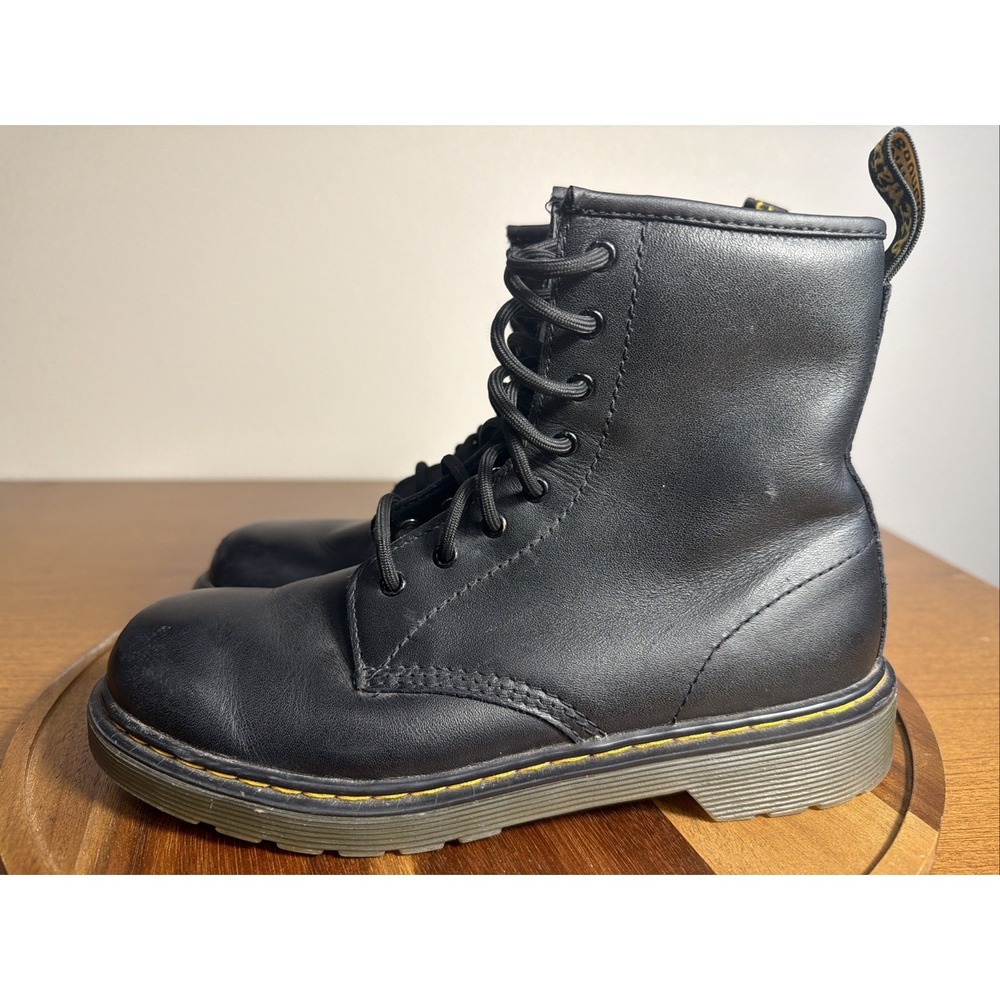 Dr. Martens 1460 Y Black Leather Lace Up Ankle Boots Youth 4 Women 6 Men 5